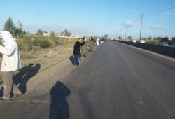 "  يسقط حكم القتلة " سلسلة بشرية لثوار "إيتاي البارود" بالطريق الزراعي