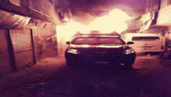 المقاومة الشعبية تتبنى حرق سيارة شرطة بالهرم