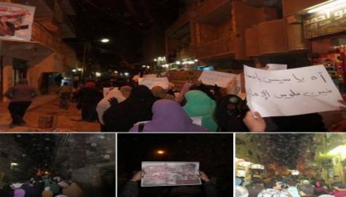 مسيرة ليلية لثوار الصف استجابة لدعوة التحالف الوطنى لدعم الشرعيه