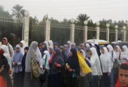 الفيوم: مسيرة حاشدة لحركة " طالبات ضد الانقلاب" بقرية أباظة