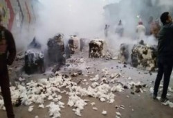 شؤم الانقلاب: ماس كهربائي يحرق سيارة محملة بالقطن بالزقازيق