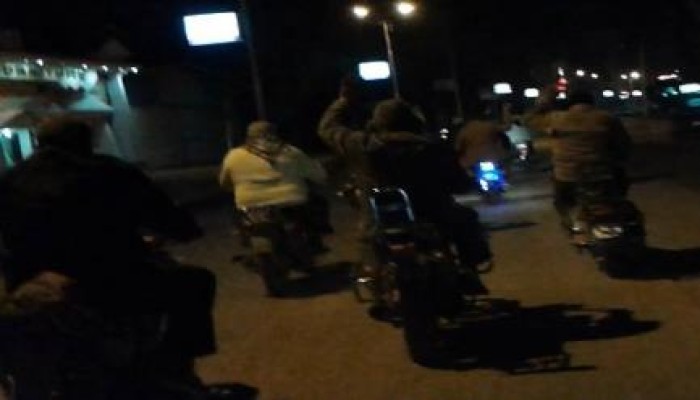 مسيرة ليلية بالدراجات البخارية لثوار دمياط