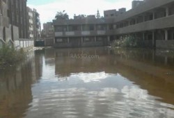 معهد أزهري بالفيوم يغرق في مياه الصرف الصحي