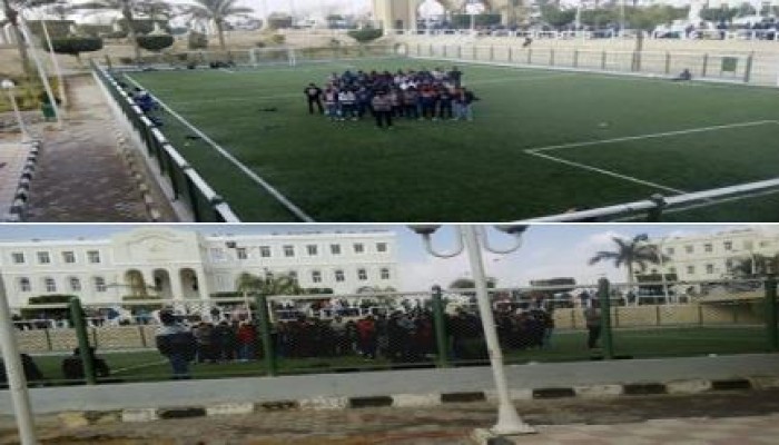 طلاب اكاديمية الشروق يؤدون صلاة الغائب على ارواح شهداء مجزرة الدفاع الجوى