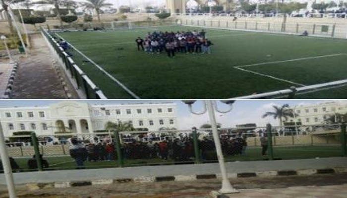 طلاب اكاديمية الشروق يؤدون صلاة الغائب على ارواح شهداء مجزرة الدفاع الجوى