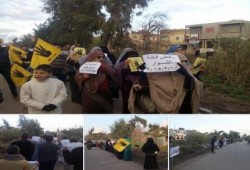 كفر الشيخ: سلسلة بشرية ومسيرة علي طريق مطوبس - الخليج ضد حكم العسكر