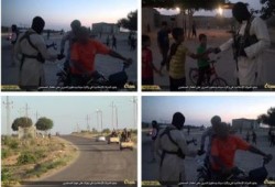 بالصور.. عناصر "داعش" تتجول في سيناء وتوزع حلوى على الأطفال