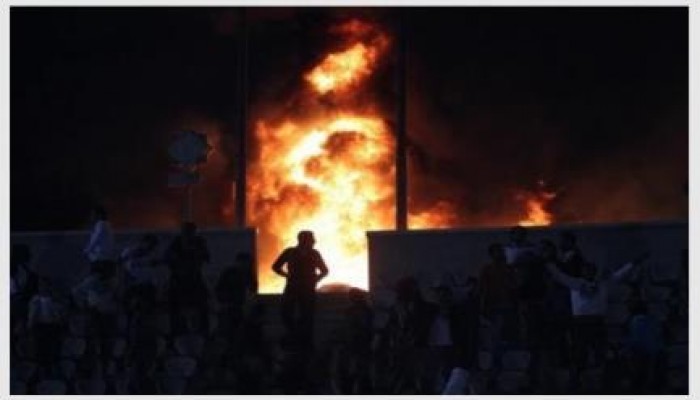 مجهولون يشعلون حريقا باستاد القاهرة