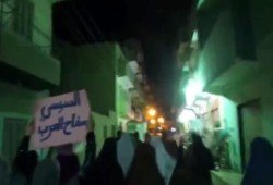 مسيرة ليلية بمدينة بنى سويف تنديدا بقتل الداخليه لاحد الشباب