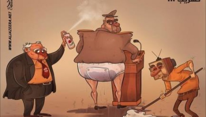 كاريكاتير "بامبرز السيسي" يشعل فيس بوك