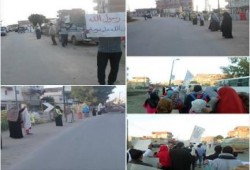 البحيرة: ثوار أبو المطامير يختتمون فعاليات أسبوع "الإرهاب صناعة الانقلاب" بسلسلة بشرية