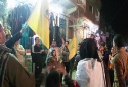 فراشة شبابية أمام منزل أحد المعتقلين بمركز الفيوم