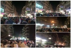 ثوار طنطا يتحدون القبضة الامنية بمسيرة ليلية حاشدة بالقرب من مبنى المحافظة