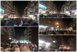 ثوار طنطا يتحدون القبضة الامنية بمسيرة ليلية حاشدة بالقرب من مبنى المحافظة