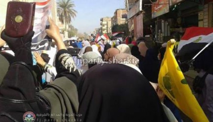 مسيرة حاشدة بمدينة أبو حماد ضمن فعاليات جمعة "انقذوا مصر"