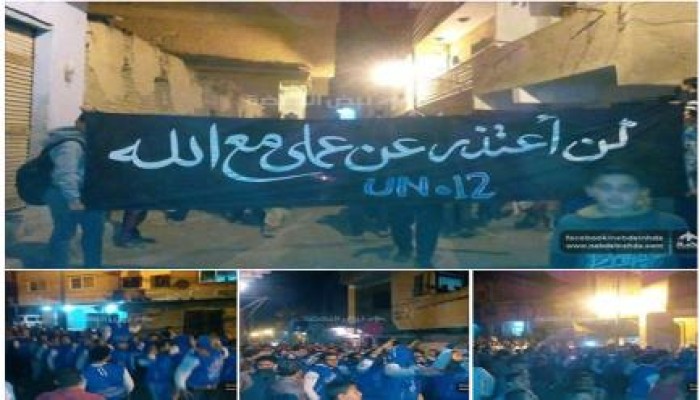 الجيزة: ليلة ثورية وهتافات يسقط حكم العسكر تعلو فى سماء كفر حجازى