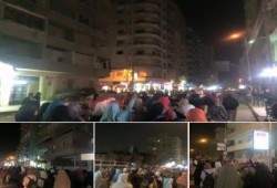 مسيرة ليلية تنديدا بجرائم العسكرى بطنطا‬