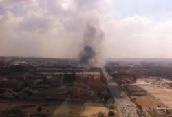 بالصور.. حريق هائل في قاعة المؤتمرات بمدينة نصر