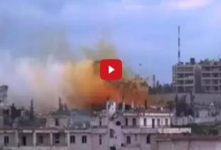 بالفيديو.. لحظة تفجير مبنى المخابرات الجوية بحلب