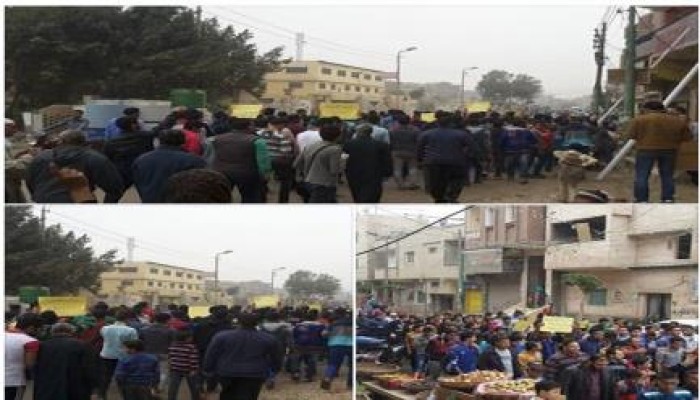 بالصور.. أهالي ناهيا ينتفضون تنديدًا بمقتل سيد شعراوي برصاص مليشيات الانقلاب