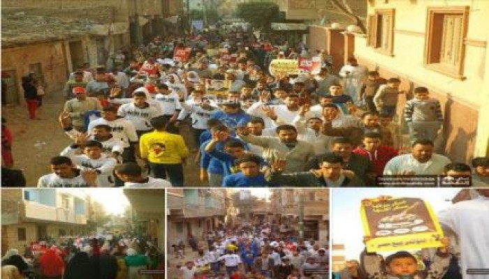 ثوار منشية راضوان : "عسكر أكلها.. عسكر سرقها ، لا لمؤتمر بيع مصر"