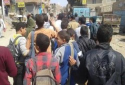 الفيوم: مسيرة لطلاب المرحلة الثانوية بإبشواى تنديدا بأحكام الإعدام