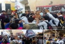 طلاب بني مجدول يتظاهرون ضد حكم العسكر