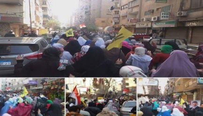 بالصور .. حشود ضخمة بالمعادي ‏ضد الانقلاب في  جمعة "حيوا ام الشهيد"