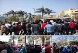 فعالية لطلاب جامعة ‫المنصورة‬ رفضاً للمحاكمات العسكرية