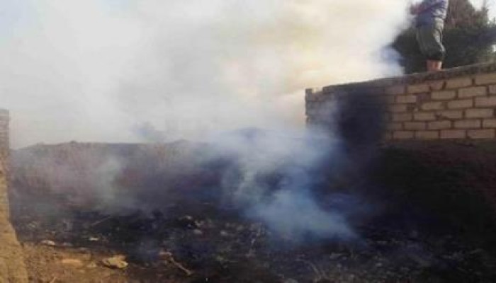 نفوق 12 رأس ماشية في حريق منزل أمين شرطة بسوهاج
