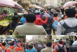 مسيرة لطلاب ضدالانقلاب بشبرا الخيمة