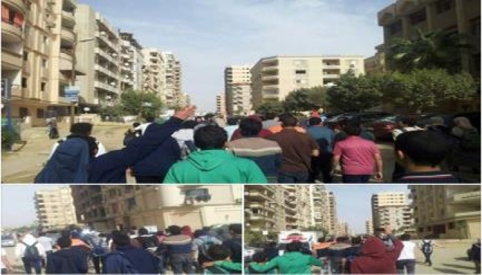 مسيرة حاشدة لطلاب ضد الانقلاب بمدينة نصر