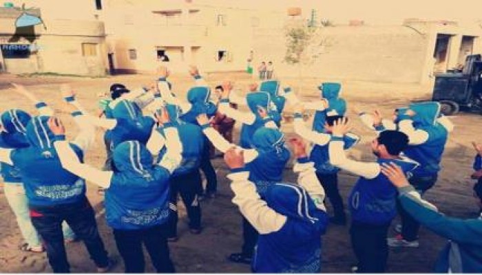 كفر الشيخ: وقفة لـ شباب نهضاوى ببلطيم امام قرية السبايعة تضامنا مع المعتقلىن
