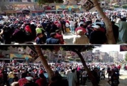 شباب المطرية يتصدون لمليشيات الانقلاب ويواصلون مسيرتهم