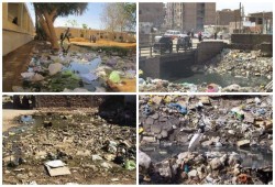 أهالي الحكروب بأسوان يستغيثون من الطرق الغير آمنة وتلال القمامة ومسؤولي الإنقلاب نيام