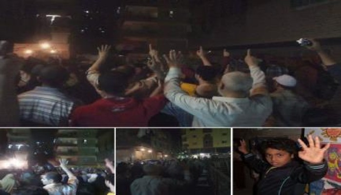 مسيرة ليلية بالمعادي ضد حكم العسكروسطترحيب الأهالي