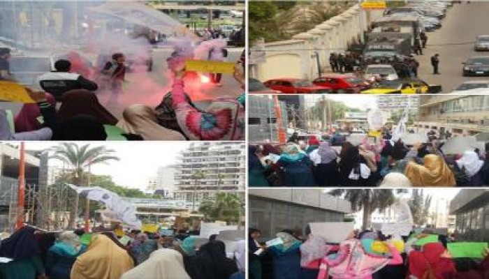 تظاهره طلابيه مندده باحكام الاعدام فى قضية عرب شركس لطلاب المجمع الطبى بالاسكندريه