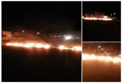 مجهولون يقطعون طريق أبو حماد بالشرقية