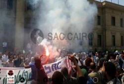 طلاب جامعة القاهرة ينتفضون بالفاعلية رقم 100 وفاء لشهداء الجامعة