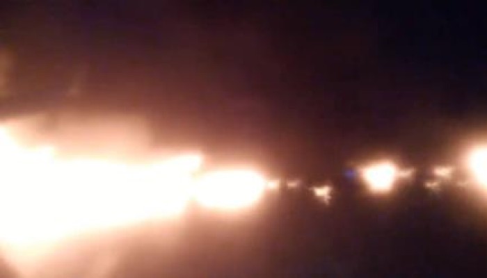 قطع الطريق الدولى العريش القنطرة بمركز بئر العبد