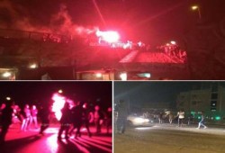 ثوار غاضبون يقطعون طريق دائري الهرم رفضاً للاحكام الصادرة بحق الرئيس ‫