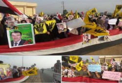 الشرقية: سلاسل بشرية ووقفة حاشدة بفاقوس تحيي صمود الرئيس مرسي