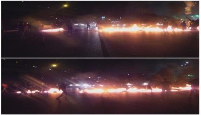 ثوار غاضبون يقطعون الطريق المؤدي لقسم الشرابية تنديدا بقضاء العسكر الفاسد