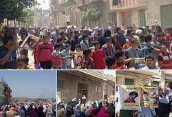 مسيرة حاشدة مفاجئة لأهالي حوش عيسى دعما لصمود الرئيس مرسي