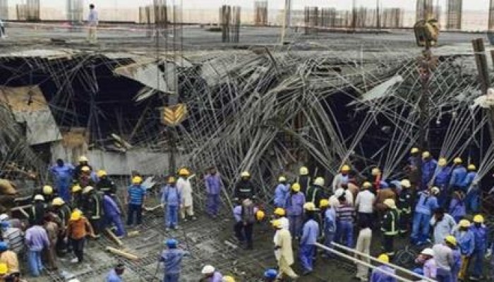 مصرع مهندس مصري و7 عمال آسيويين في انهيار مبنى مركز المؤتمرات بالسعودية
