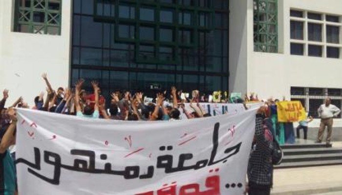 بالصور.. طلاب دمنهور ينددون بجرائم قوات الانقلاب