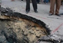 رعب بين أهالى الإسماعيلية بسبب هبوط أرضي مفاجئ