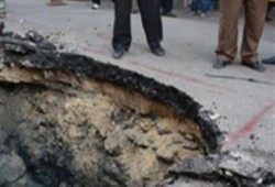 رعب بين أهالى الإسماعيلية بسبب هبوط أرضي مفاجئ