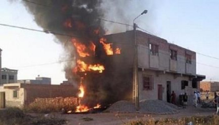 شؤم الانقلاب: حريق هائل يلتهم 10منازل في سوهاج