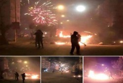 طلاب ضد الانقلاب بأكتوبر ترد على اعتداءات أمن الانقلاب بالألعاب النارية